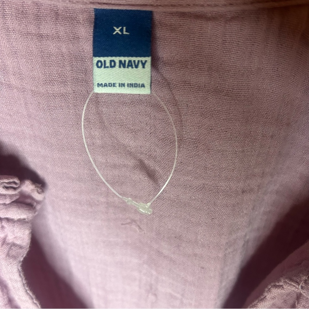Old Navy Purple Cotton Gauze Peasant Dress XL Boho Mini - Picture 9 of 12